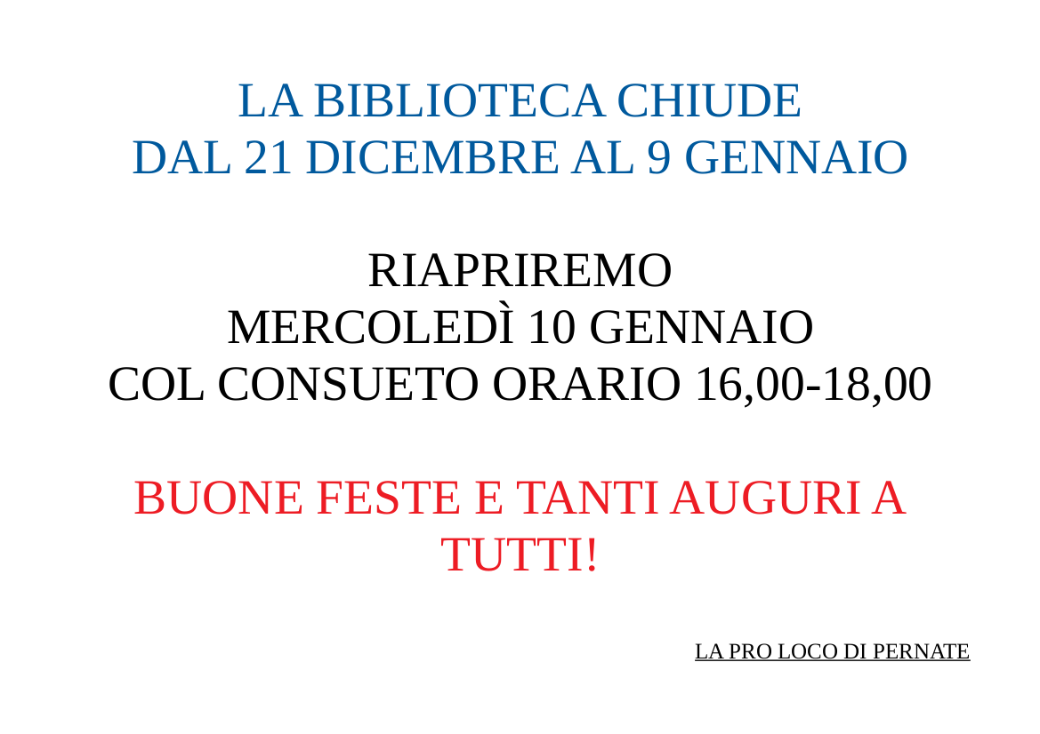 CHIUSURA DICEMBRE 2023