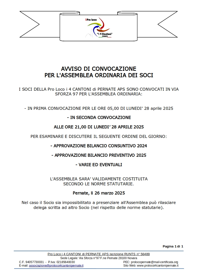 Assemblea Soci 2025 Convocazione